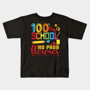 100 Days of school no Probllama - Happy 100th Day Of Pre-k - 100 Day Of school kendergarten Kids T-Shirt